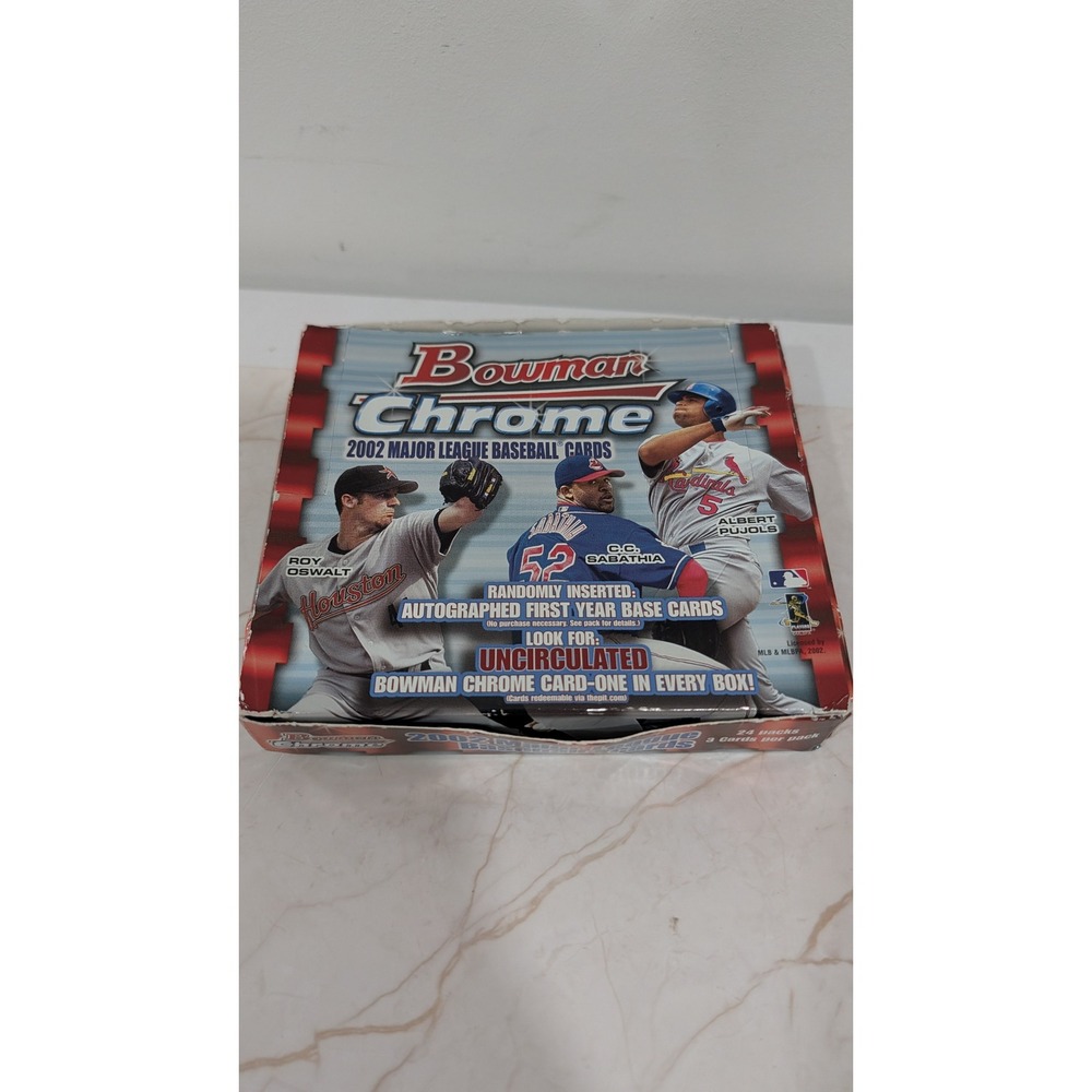 2002 Bowman Chrome Baseball Hobby Box 23 Packs Pujols Sabathia Rookie Year MLB